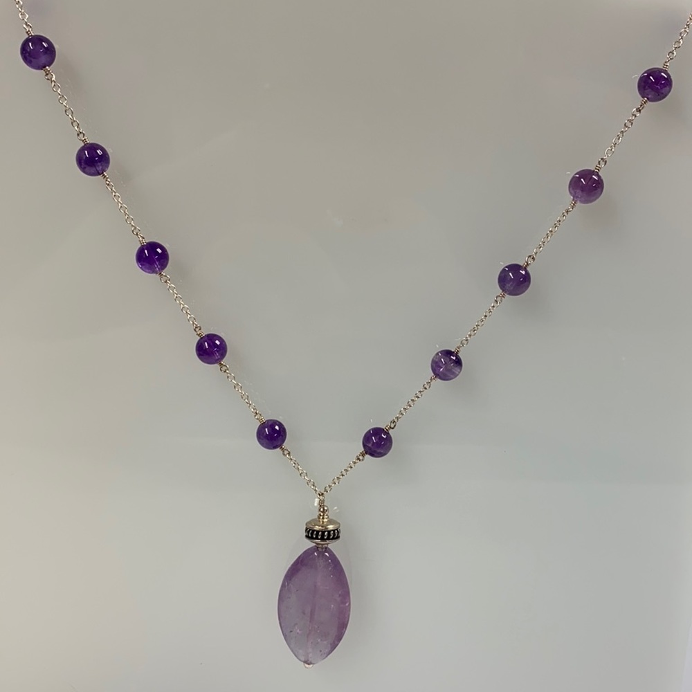 STERLING SILVER ONYX NECKLACE - Picture 1 of 1